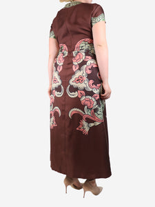 La Double J Brown abstract printed maxi dress - size M