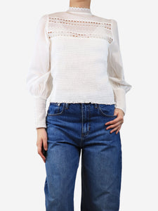 ME+EM White shirred top - size UK 8