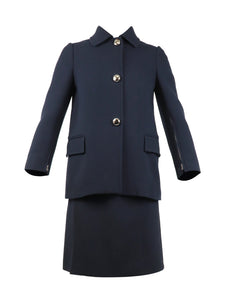 Prada Blue wool midi skirt and blazer set - size UK 4