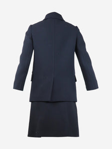 Prada Blue wool midi skirt and blazer set - size UK 4