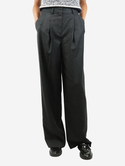 Charcoal grey double pleated loose trousers - size UK 6 Trousers Theory 