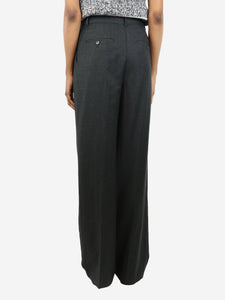 Theory Charcoal grey double pleated loose trousers - size UK 6