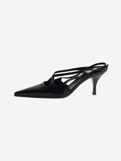 Black criss cross leather kitten heels - size EU 36.5 (UK 3.5) Heels Prada 