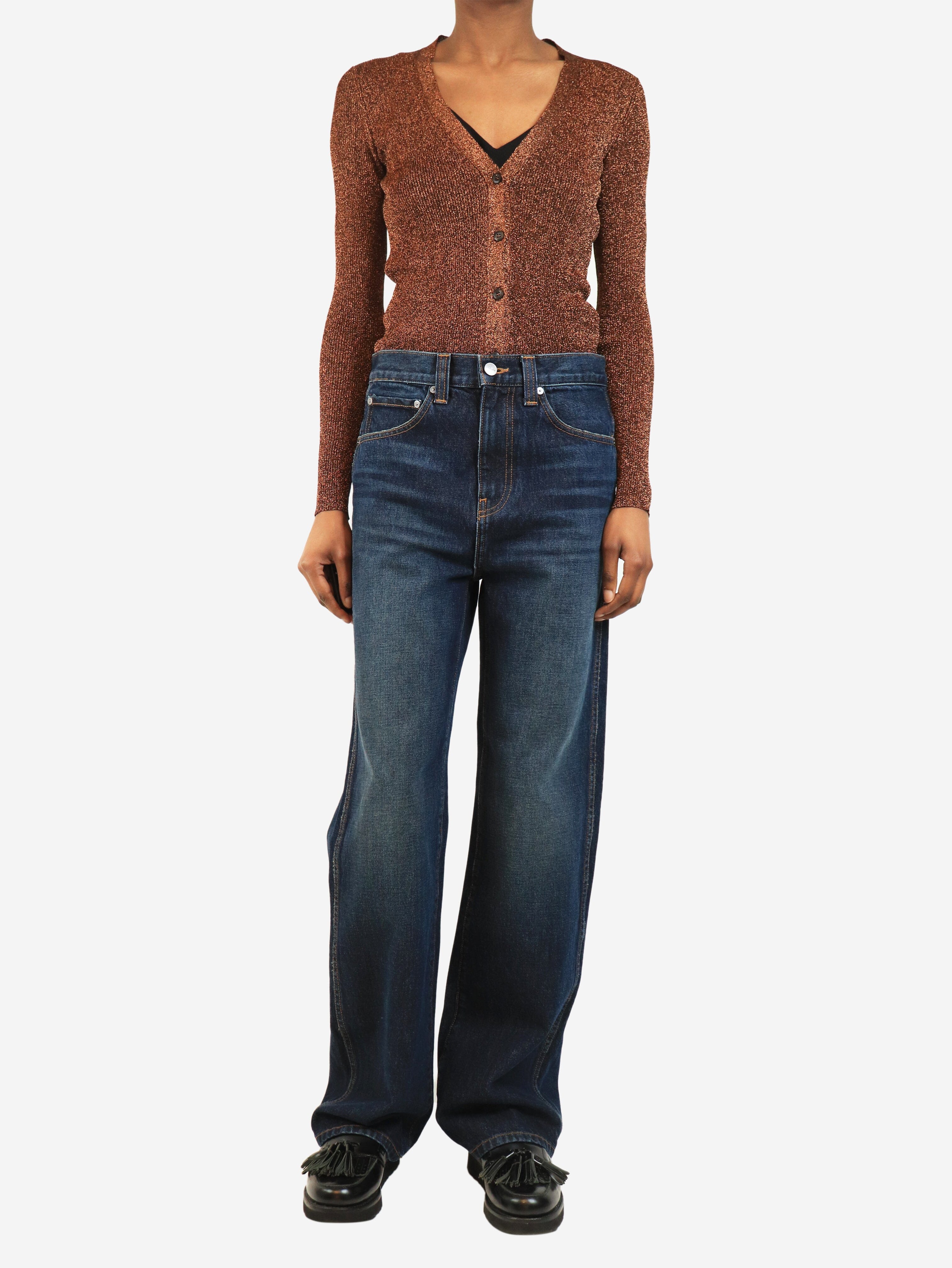 Blue Bonnie straight-leg jeans - size UK 6 Denim Khaite 