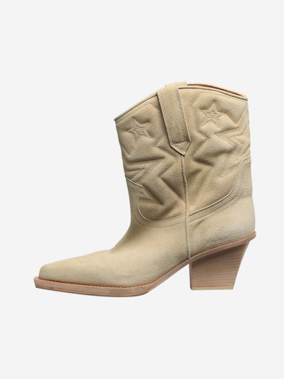 Cream Texas star suede ankle boots - size EU 38 Boots Paris Texas 