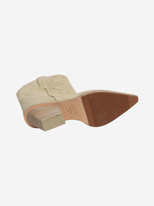 Paris Texas Cream Texas star suede ankle boots - size EU 38
