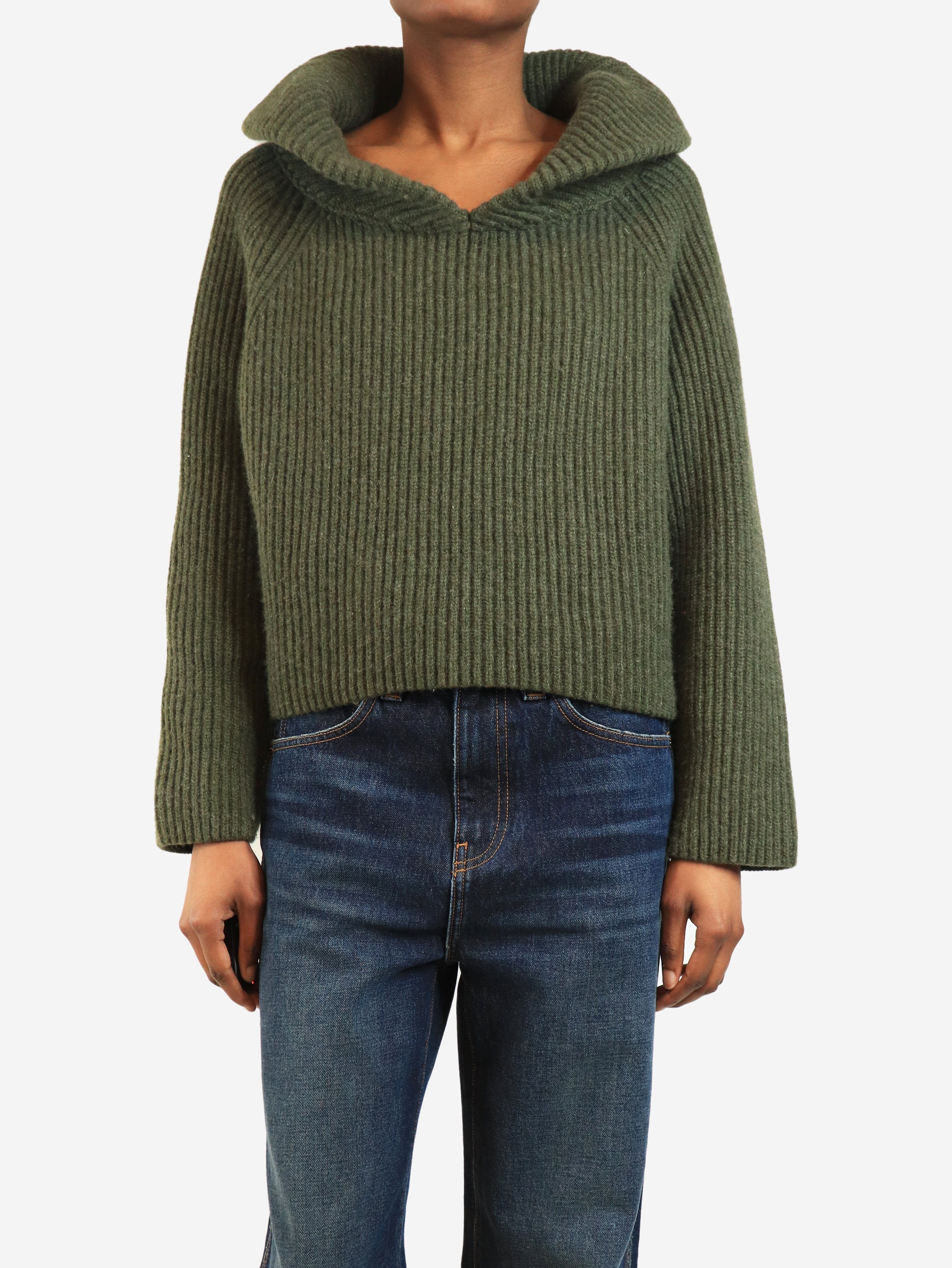 Green chunky knit cashmere jumper - size XS Knitwear Khaite 
