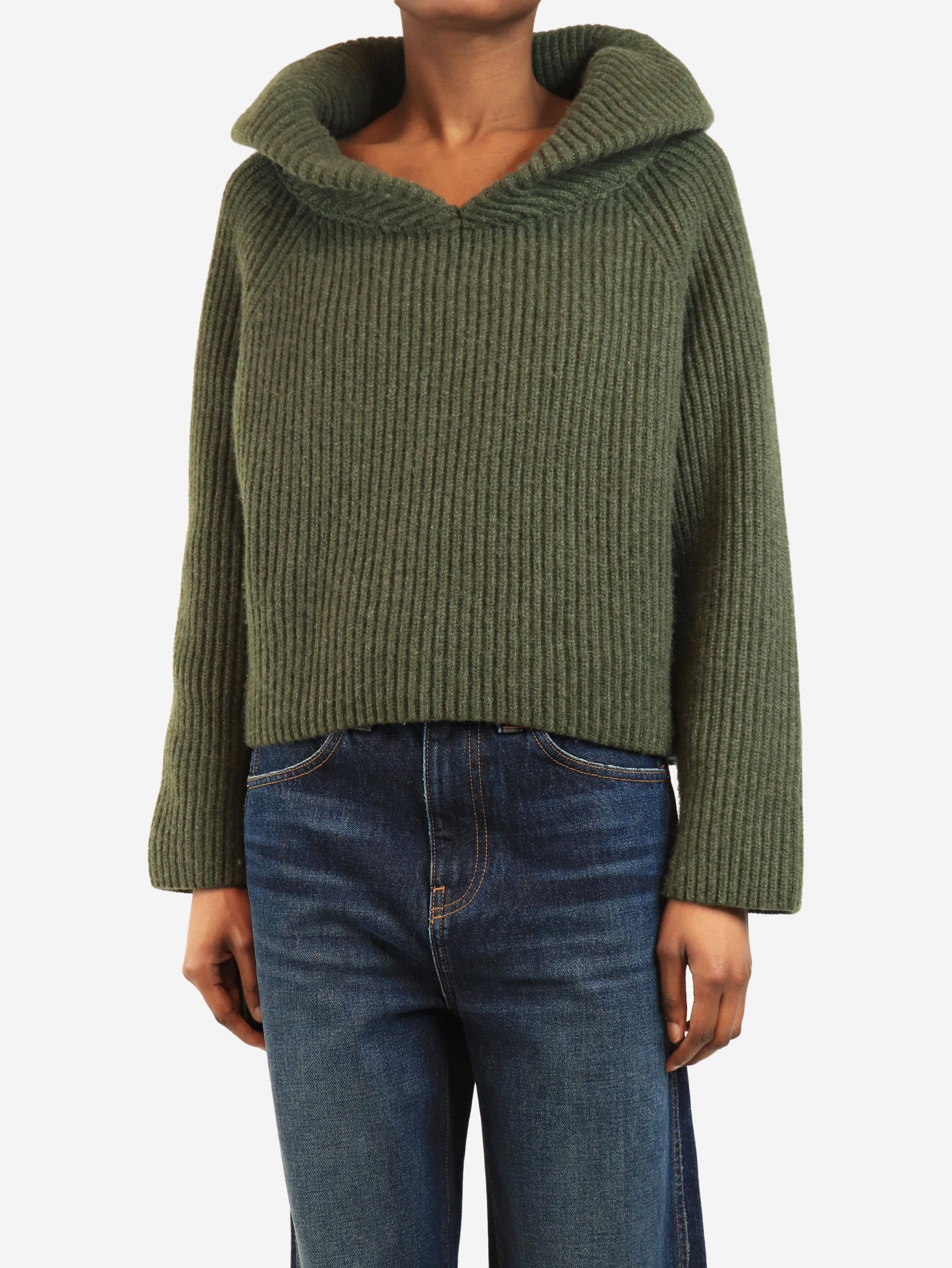 Green chunky knit cashmere jumper - size XS Knitwear Khaite 
