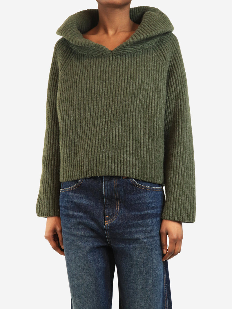 Green chunky knit cashmere jumper - size XS Knitwear Khaite 