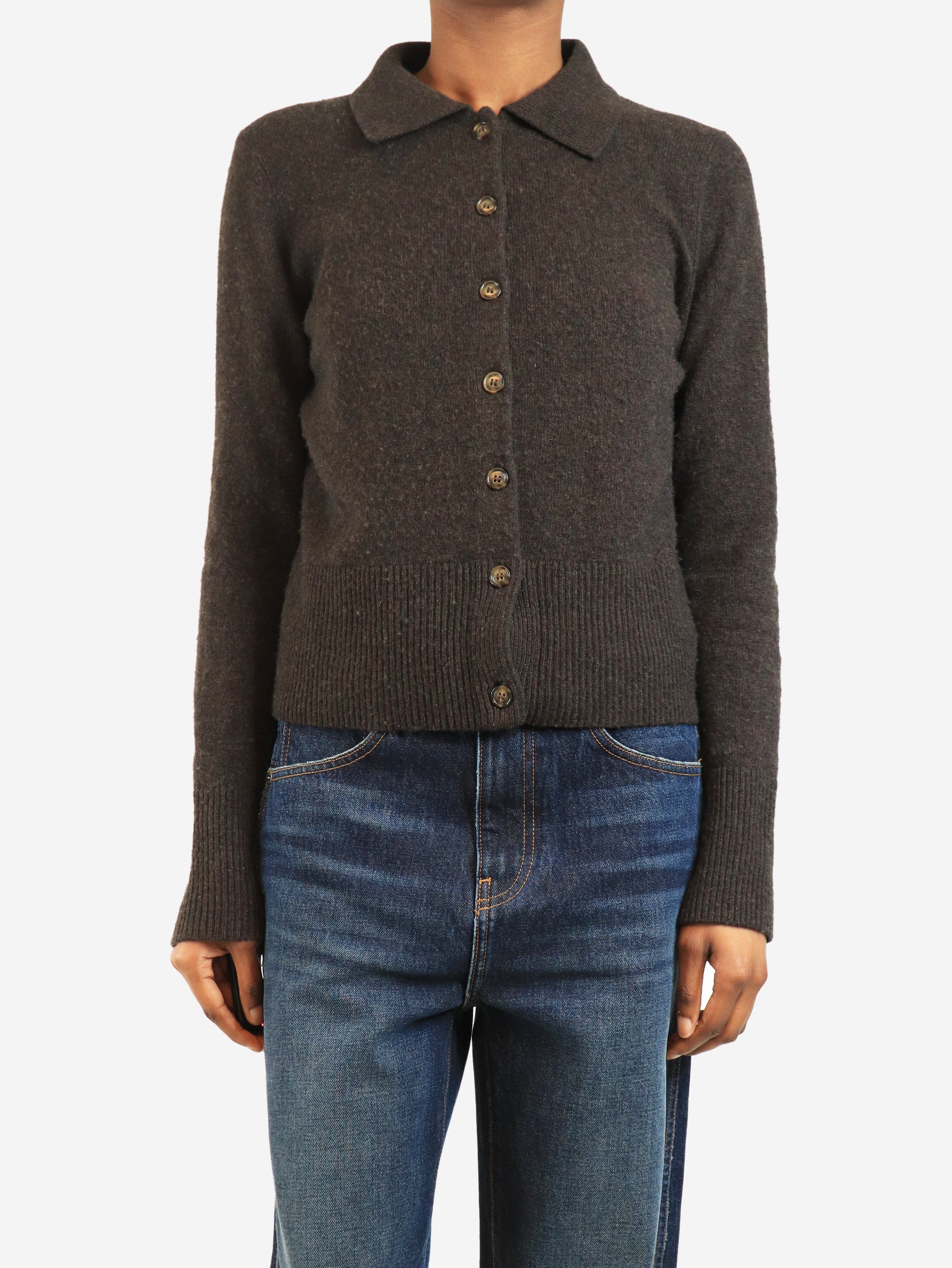 Brown cashmere cardigan - size XS Knitwear Le Kasha 