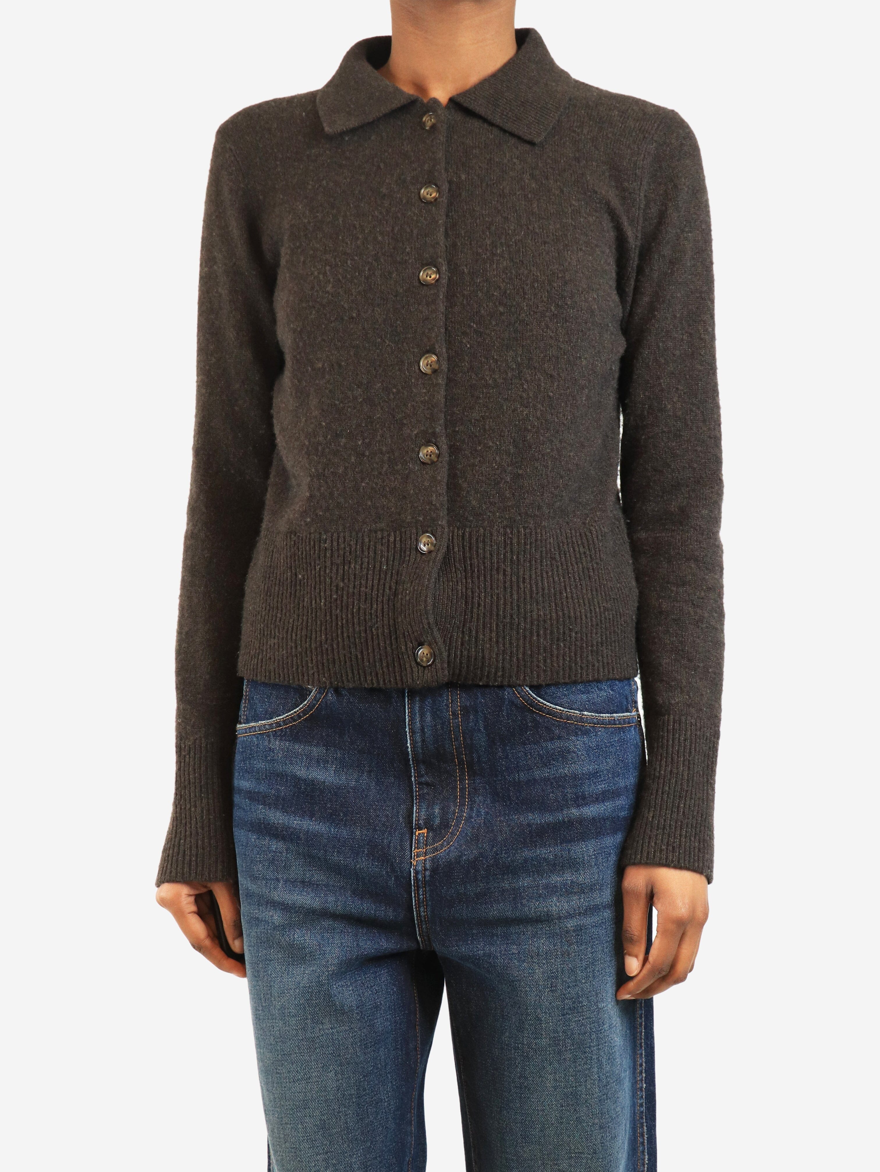 Brown cashmere cardigan - size XS Knitwear Le Kasha 