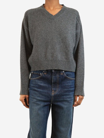 Grey v-neck jumper - size XS Knitwear Loulou de Saison 