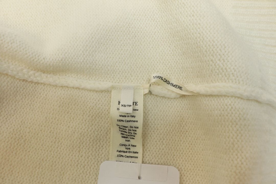 Cream cropped cashmere crew neck jumper - size XS Knitwear Khaite 