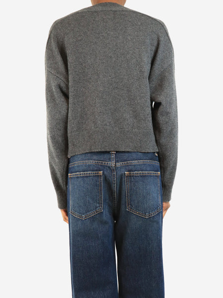 Grey v-neck jumper - size XS alternate image
