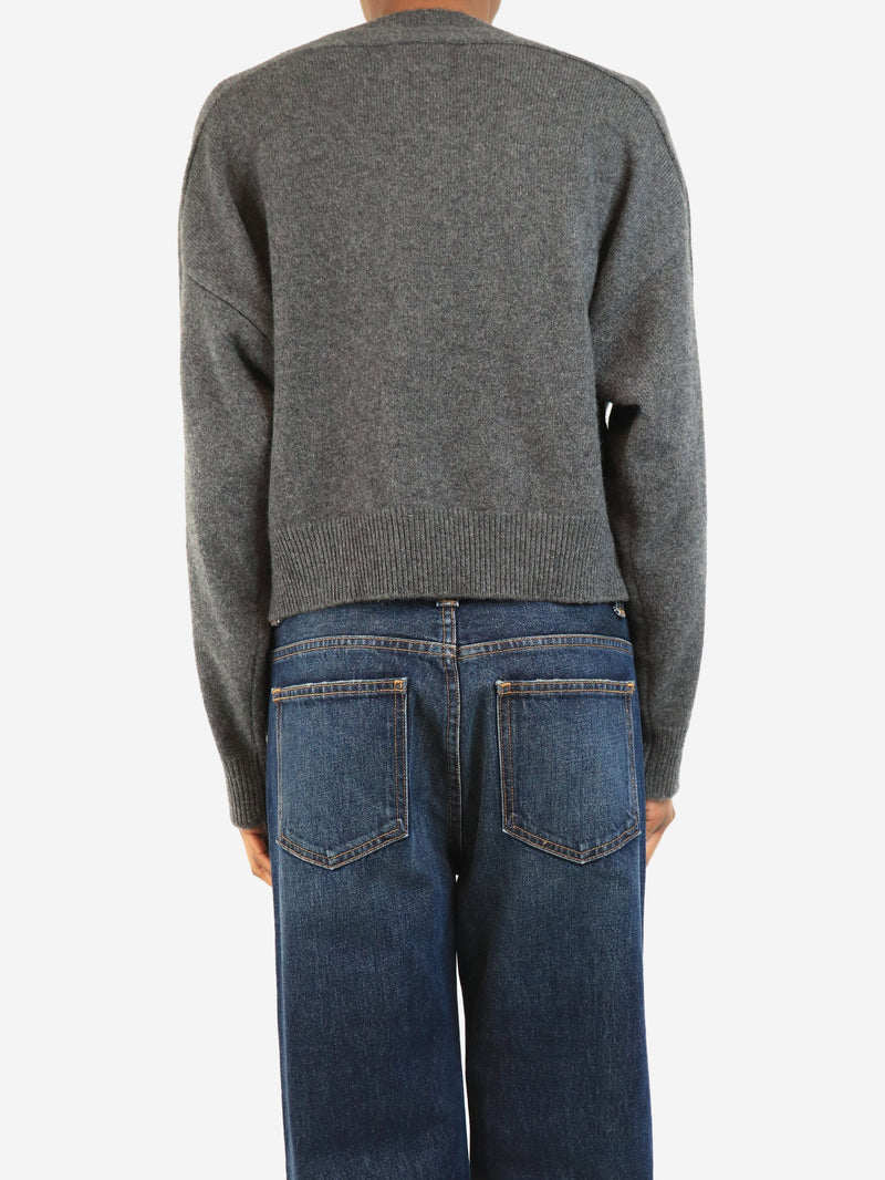 Grey v-neck jumper - size XS Knitwear Loulou de Saison 