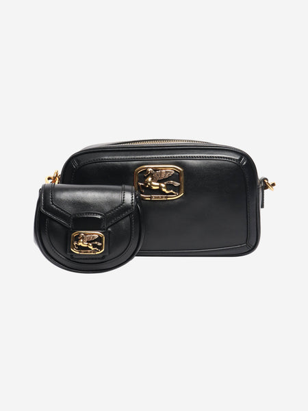 Black leather crossbody bag product image