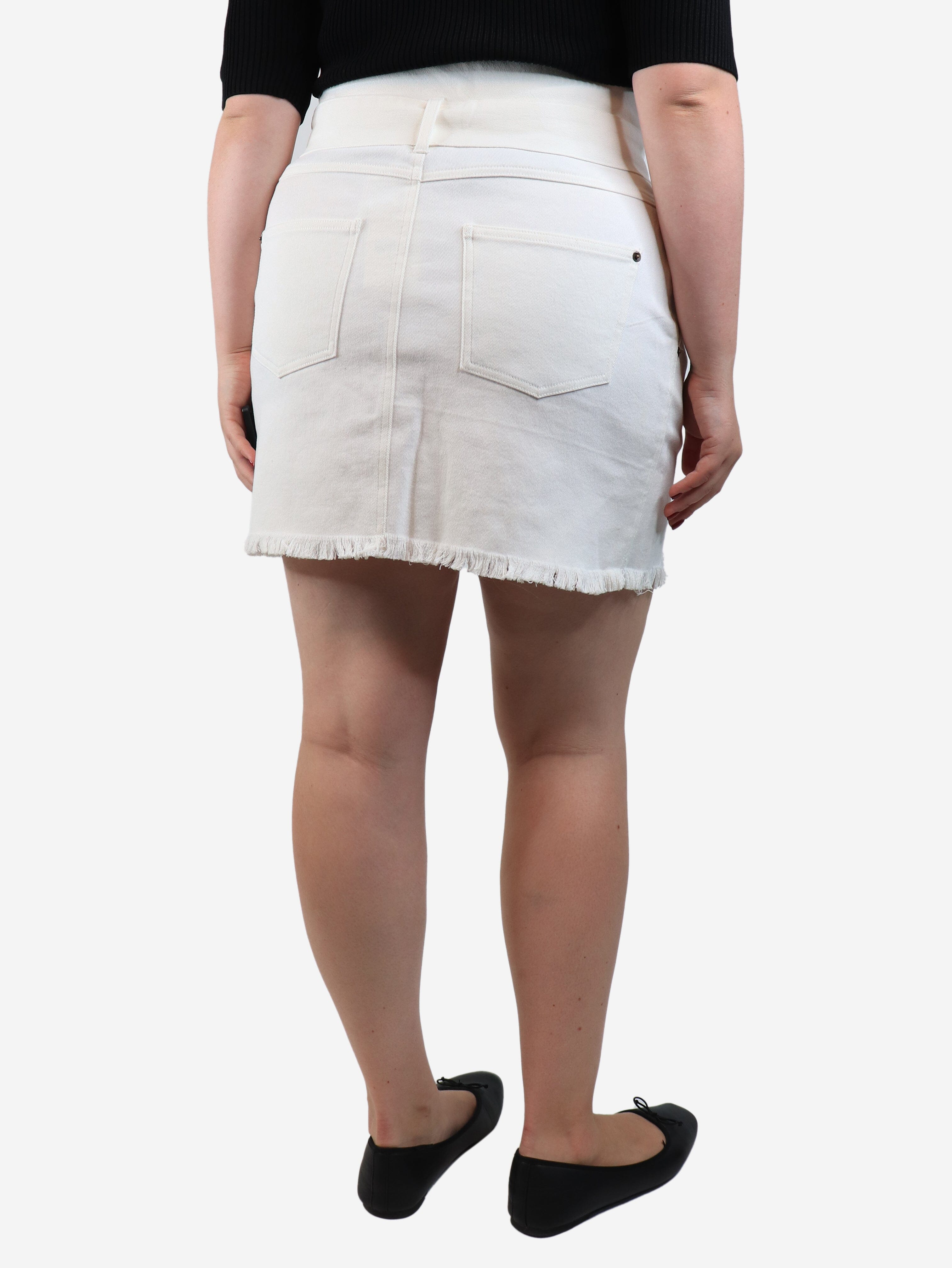 Cream belted denim mini skirt - size L Skirts Nanushka 
