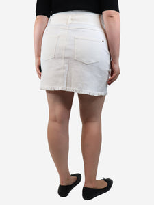 Nanushka Cream belted denim mini skirt - size L