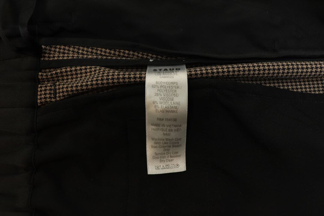 Brown houndstooth straight-leg trousers - size XS Trousers Staud 