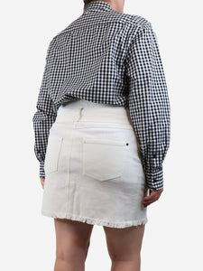 Prada Black gingham shirt with yellow detail - size UK 12