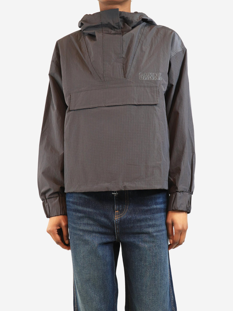 Dark grey nylon ripstop anorak - size XS Coats & Jackets Ganni 