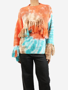 Alanui Multicolour fringed tie-dye jumper - size XS