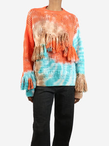 Alanui Multicolour fringed tie-dye jumper - size XS