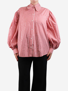 Simone Rocha Red gingham blouse - size UK 6
