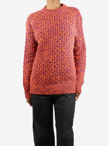 Prada Orange and purple woven long-sleeved sweater - size UK 8