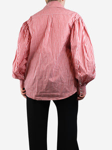 Simone Rocha Red gingham blouse - size UK 6