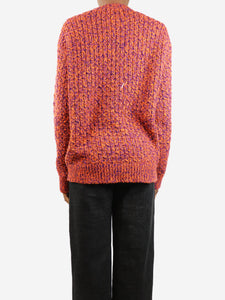 Prada Orange and purple woven long-sleeved sweater - size UK 8