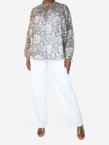 Laurence Bras Multicolour floral printed cotton blouse - size UK 12