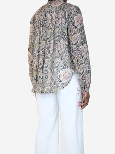 Laurence Bras Multicolour floral printed cotton blouse - size UK 12