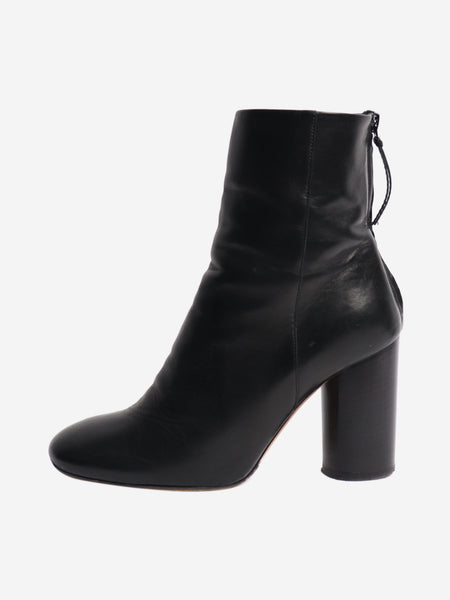 Black blocked heel leather ankle boots - size EU 37 (UK 4) product image
