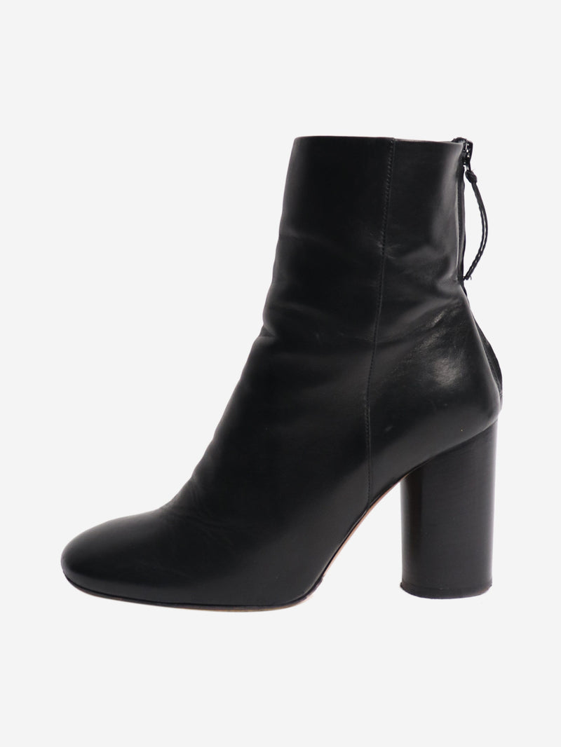 Black blocked heel leather ankle boots - size EU 37 (UK 4) Boots Isabel Marant 
