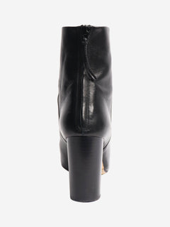 Black blocked heel leather ankle boots - size EU 37 (UK 4) Boots Isabel Marant 