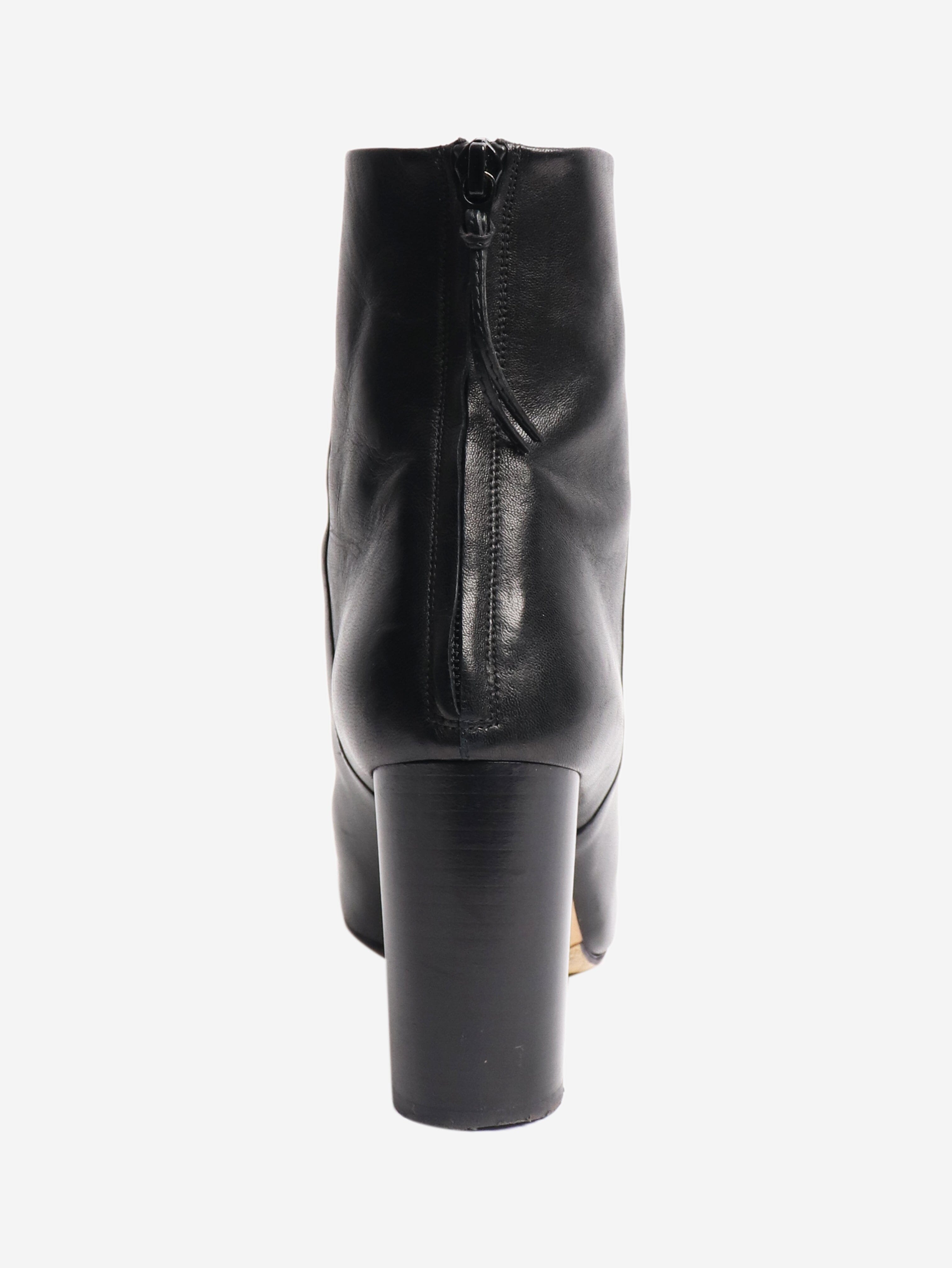 Black blocked heel leather ankle boots - size EU 37 (UK 4) Boots Isabel Marant 