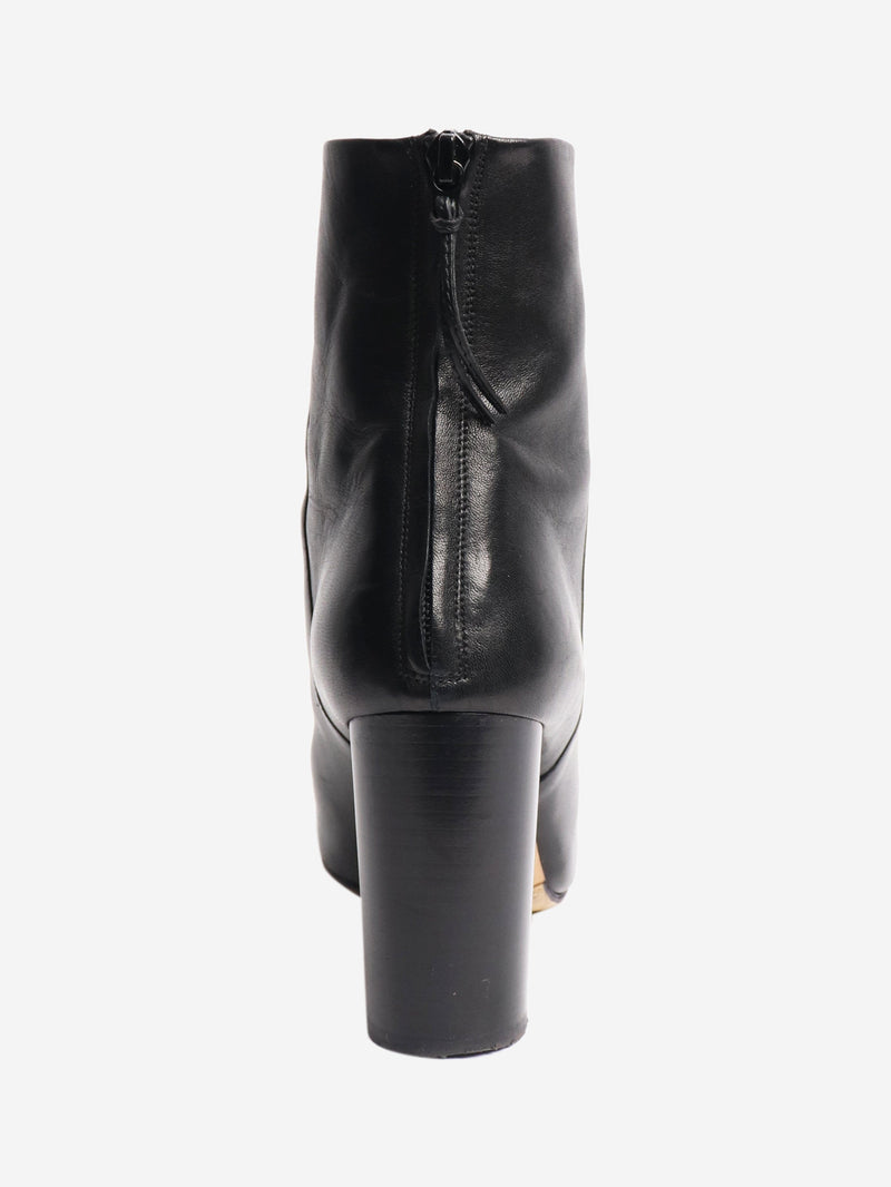 Black blocked heel leather ankle boots - size EU 37 (UK 4) Boots Isabel Marant 