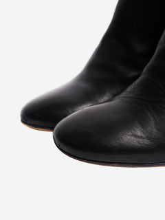 Black blocked heel leather ankle boots - size EU 37 (UK 4) Boots Isabel Marant 
