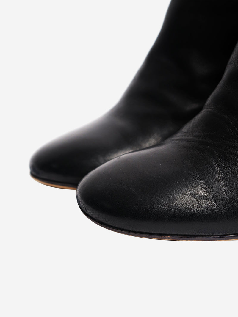 Black blocked heel leather ankle boots - size EU 37 (UK 4) Boots Isabel Marant 
