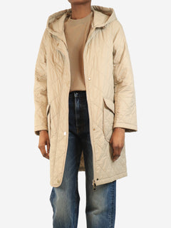 Neutral lightweight quilted parka - size UK 4 Coats & Jackets Divine Cashmere 