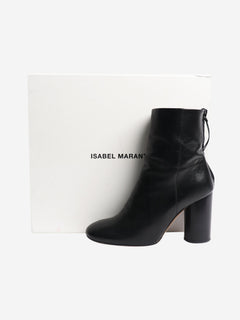 Black blocked heel leather ankle boots - size EU 37 (UK 4) Boots Isabel Marant 