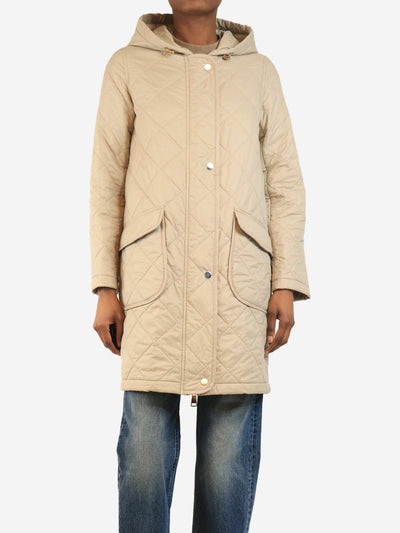 Neutral lightweight quilted parka - size UK 4 Coats & Jackets Divine Cashmere 