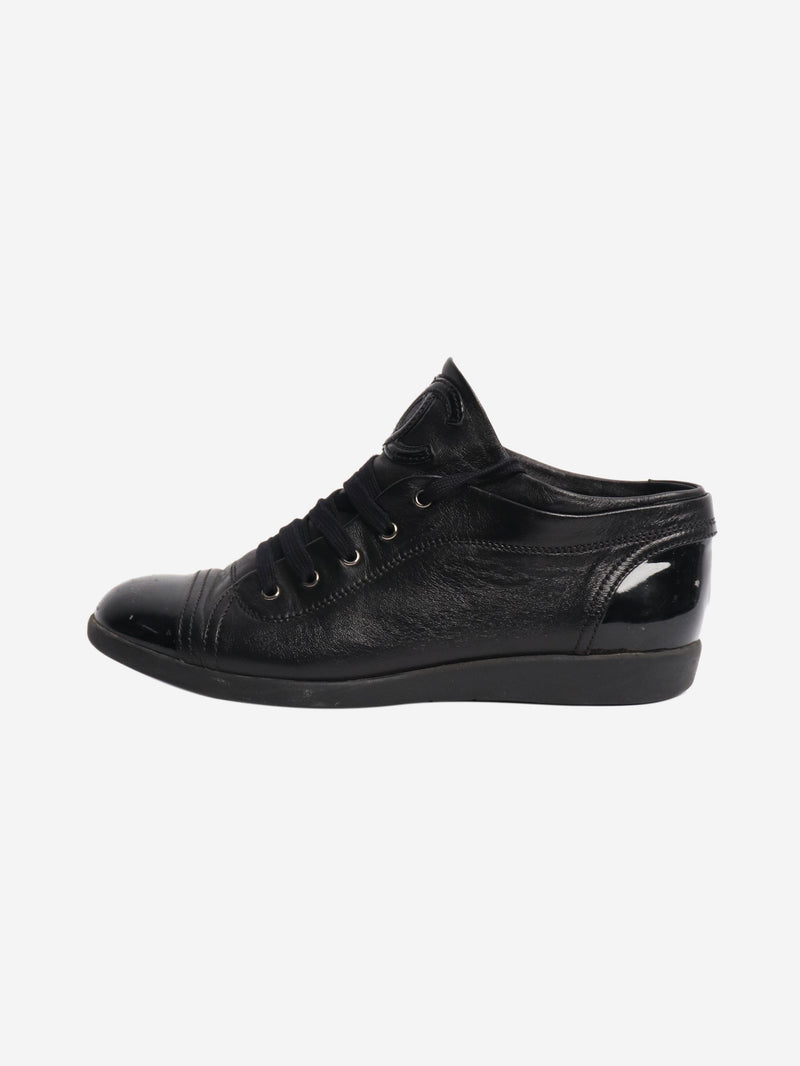 Chanel Black lace up trainers - size EU 37.5 (UK 4.5) Trainers Chanel 