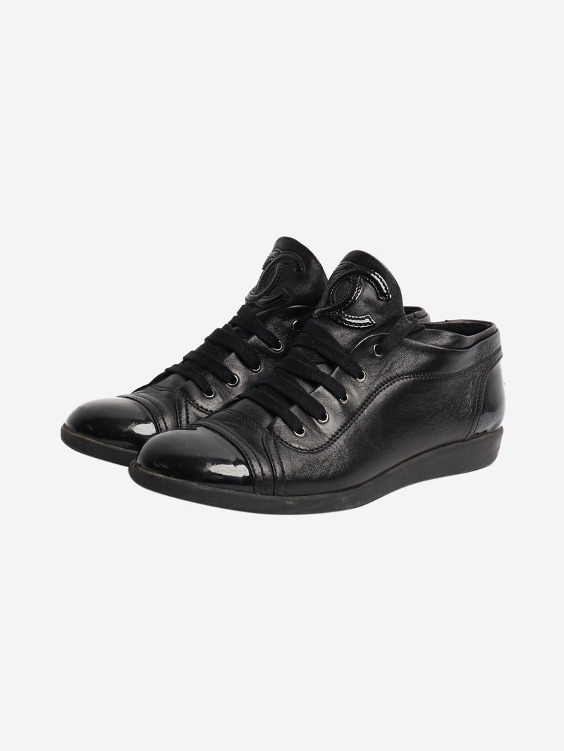 Chanel Black lace up trainers - size EU 37.5 (UK 4.5) Trainers Chanel 