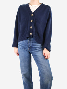 ME+EM Navy button-up wool cardigan - size M