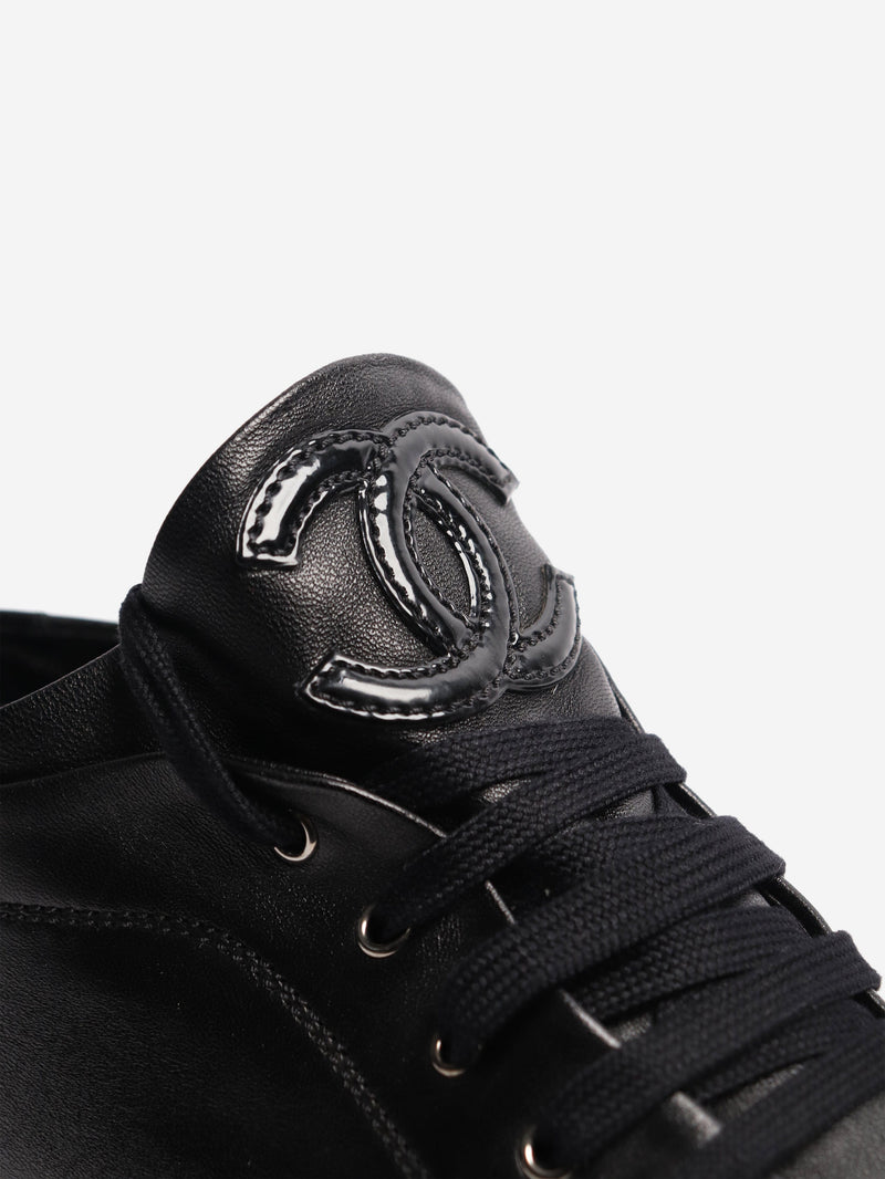 Chanel Black lace up trainers - size EU 37.5 (UK 4.5) Trainers Chanel 