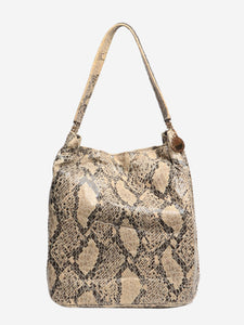 Stella McCartney Brown snakeskin Falabella tote bag