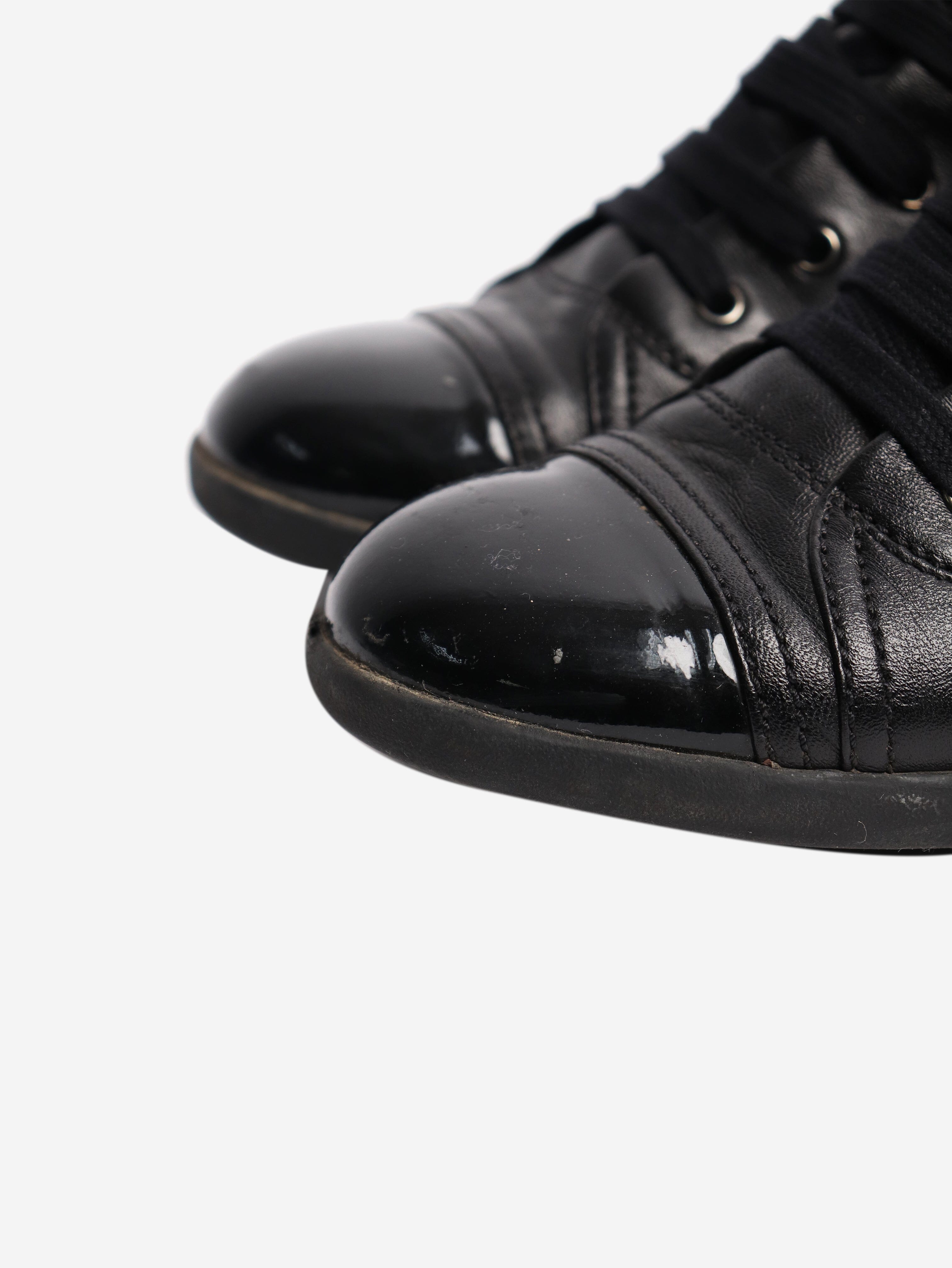 Chanel Black lace up trainers - size EU 37.5 (UK 4.5) Trainers Chanel 