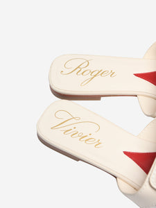 Roger Vivier Cream flat sandals - size EU 39